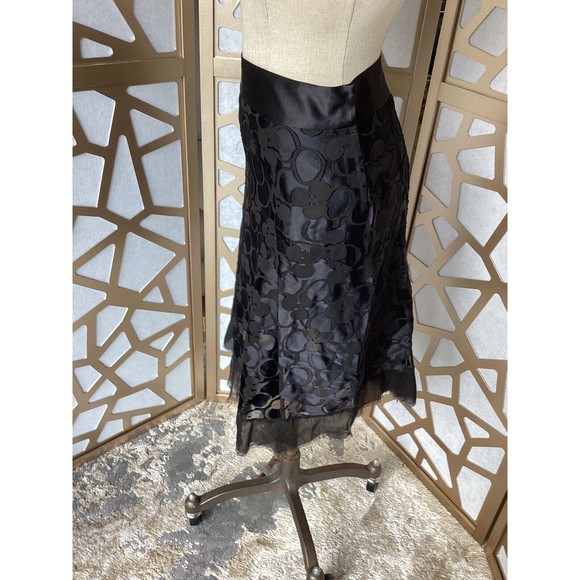 MARC JACOBS overlay skirt rayon silk Sz 2 s xs  rawline edge Black A line - Picture 3 of 6